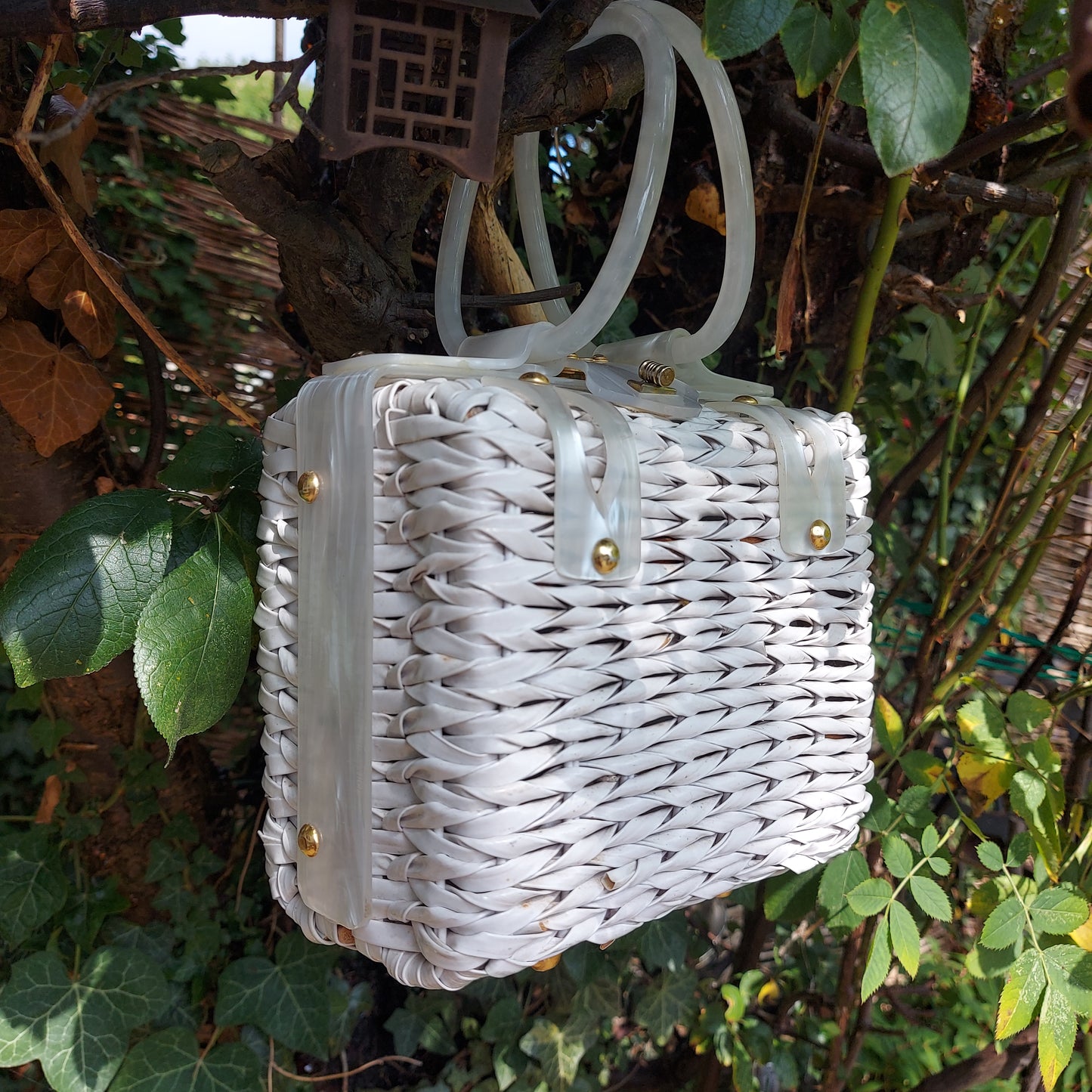 1950's Basket Weave Box Bag