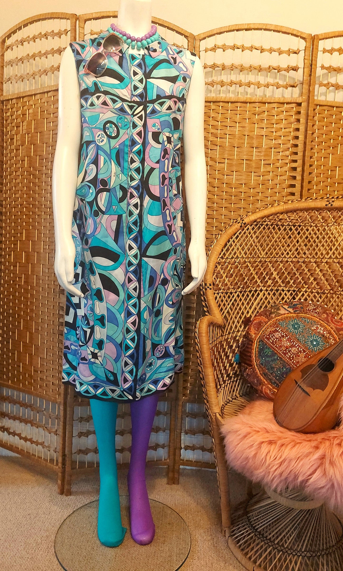 1960's Designer PUCCI Silk Shift Dress