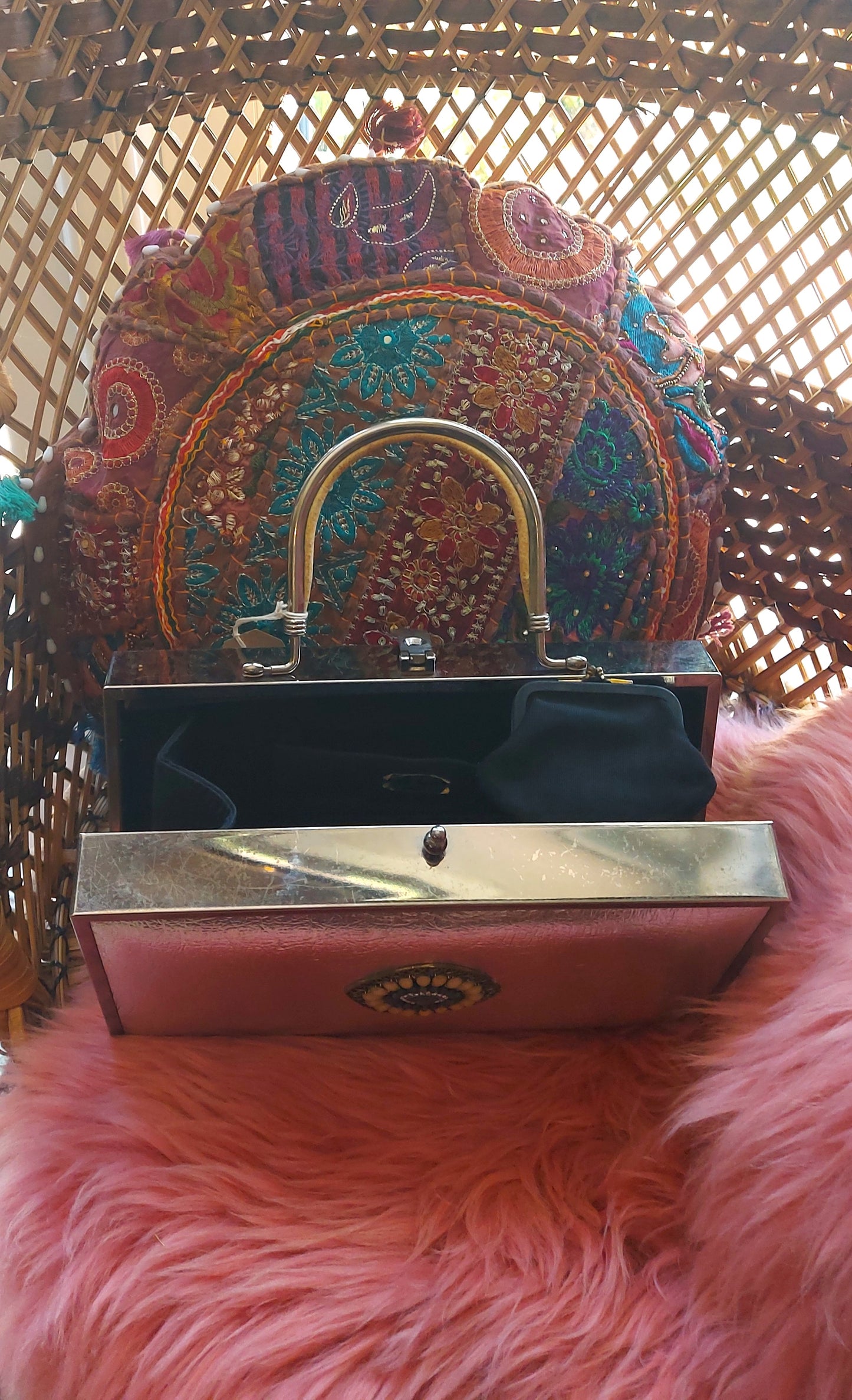 Rare 1950's Bejewelled Box Bag by Lou Taylor