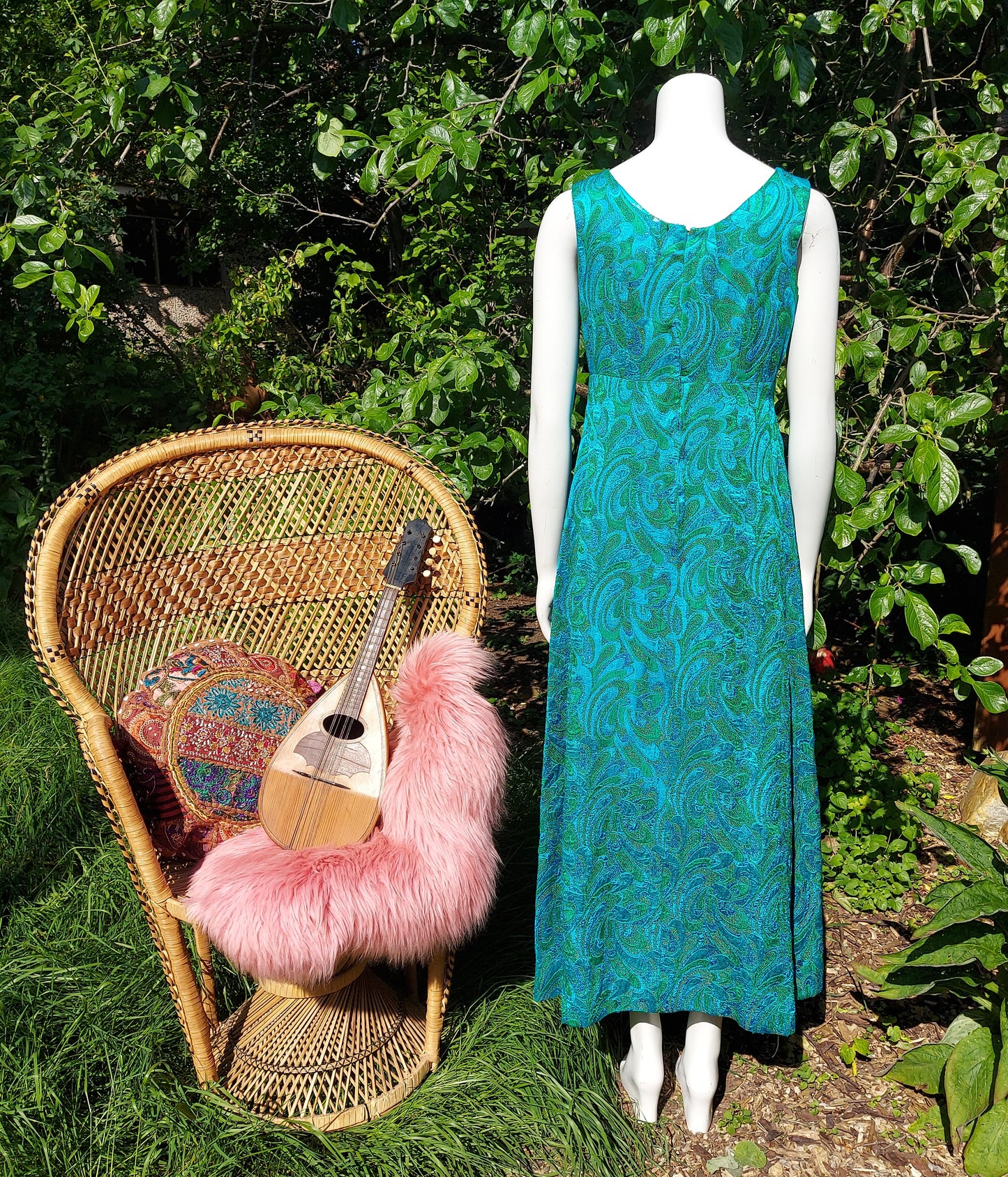 Kitty Copeland Peacock Maxi Dress