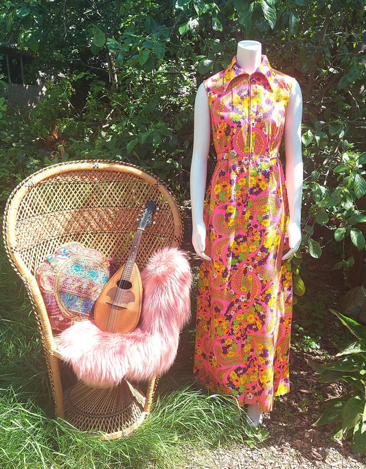 Super Rare 1970s Aloha San Francisco Dreamer Psychedelic Dress