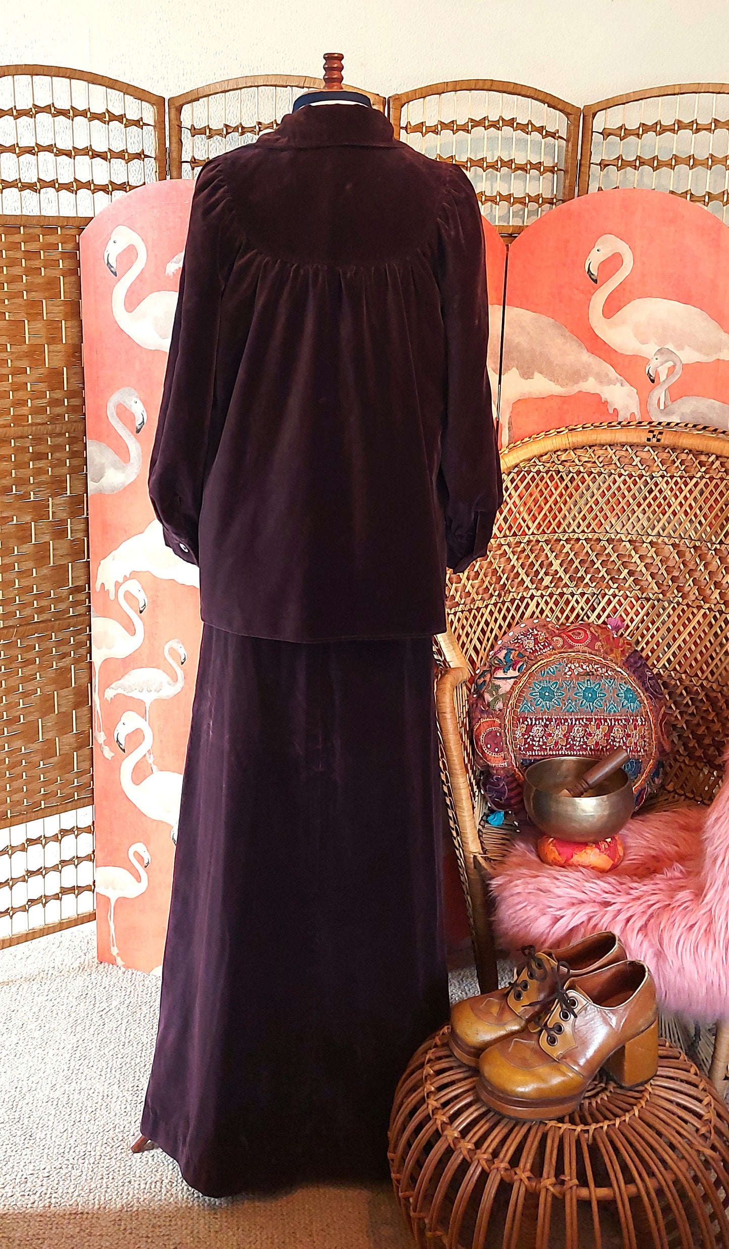 Velvet maxi skirt suit by QUAD