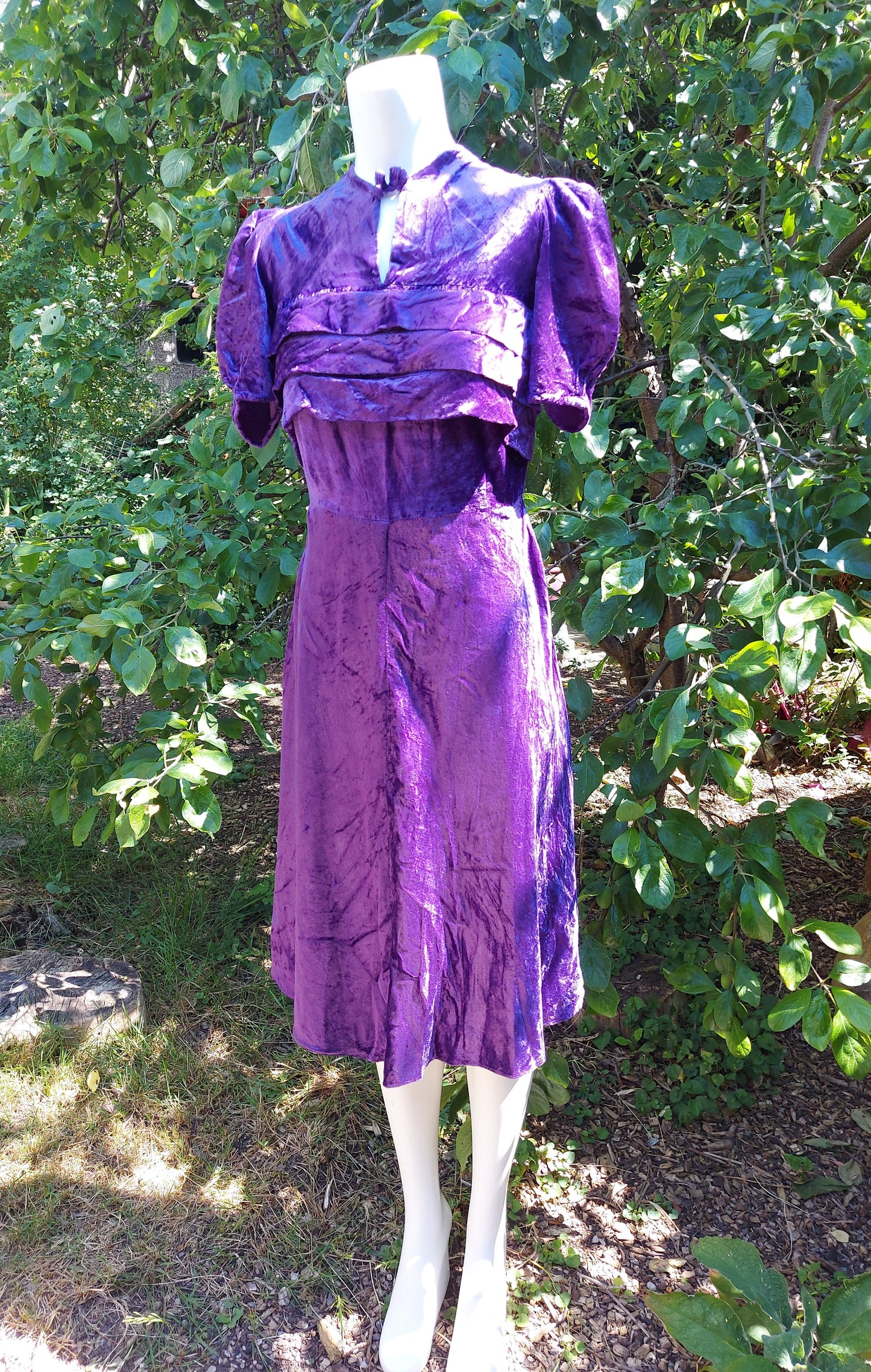 1930's Purple Velvet Dress