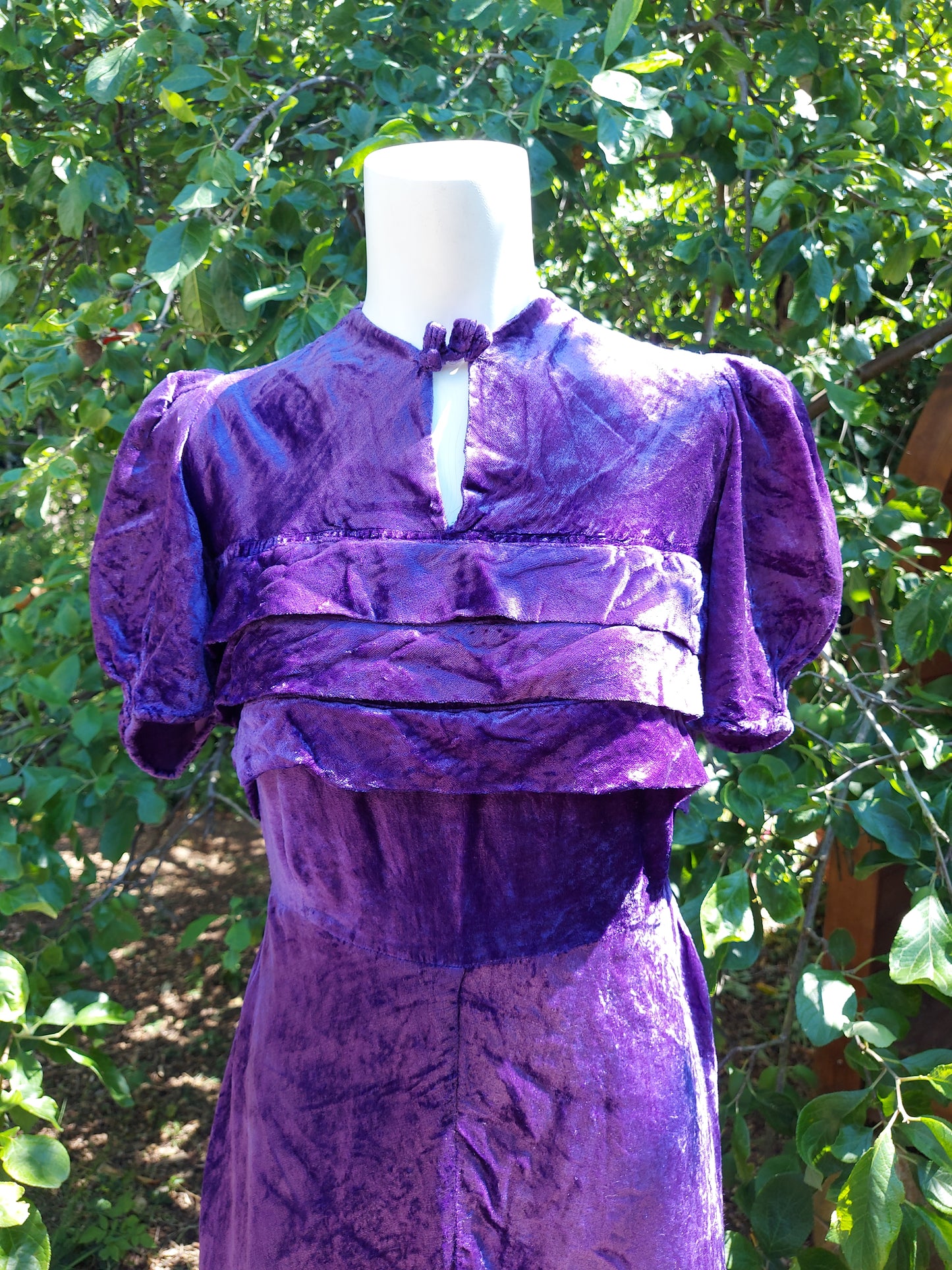 1930's Purple Velvet Dress